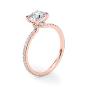 Lustrous Hidden Halo Engagement Ring Round Diamond Engagement Ring in 10K/14K gold and platinum with certified lab-grown or natural diamonds