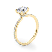 Lustrous Hidden Halo Engagement Ring Round Diamond Engagement Ring in 10K/14K gold and platinum with certified lab-grown or natural diamonds
