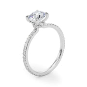 Lustrous Hidden Halo Engagement Ring Round Diamond Engagement Ring in 10K/14K gold and platinum with certified lab-grown or natural diamonds