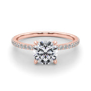 Lustrous Hidden Halo Engagement Ring Round Diamond Engagement Ring in 10K/14K gold and platinum with certified lab-grown or natural diamonds