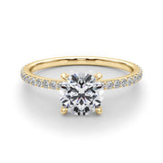 Lustrous Hidden Halo Engagement Ring Round Diamond Engagement Ring in 10K/14K gold and platinum with certified lab-grown or natural diamonds
