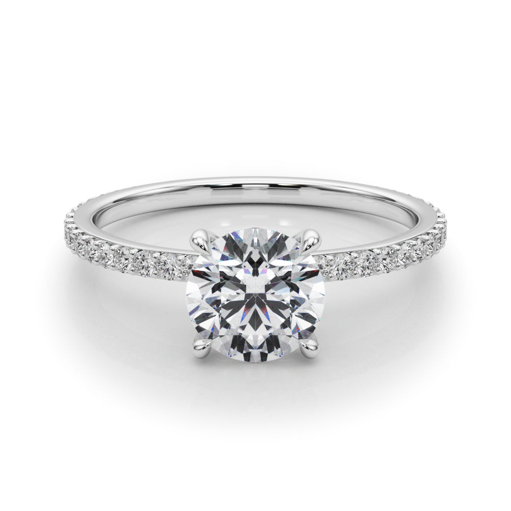 Lustrous Hidden Halo Engagement Ring Round Diamond Engagement Ring in 10K/14K gold and platinum with certified lab-grown or natural diamonds
