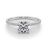 Lustrous Hidden Halo Engagement Ring Round Diamond Engagement Ring in 10K/14K gold and platinum with certified lab-grown or natural diamonds