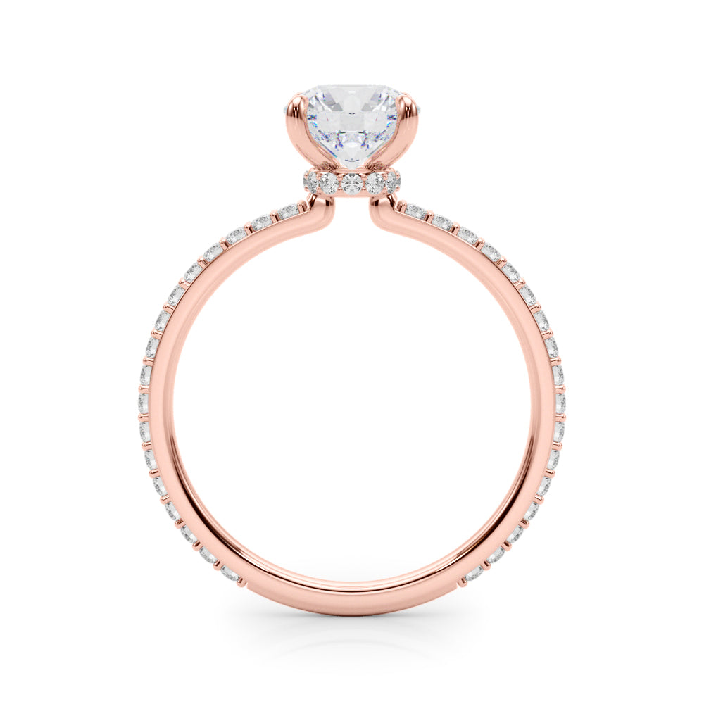 Lustrous Hidden Halo Engagement Ring Round Diamond Engagement Ring in 10K/14K gold and platinum with certified lab-grown or natural diamonds