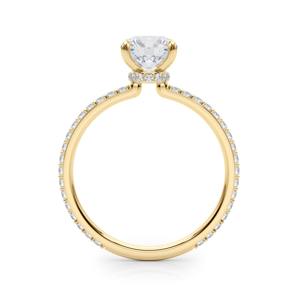 Lustrous Hidden Halo Engagement Ring Round Diamond Engagement Ring in 10K/14K gold and platinum with certified lab-grown or natural diamonds