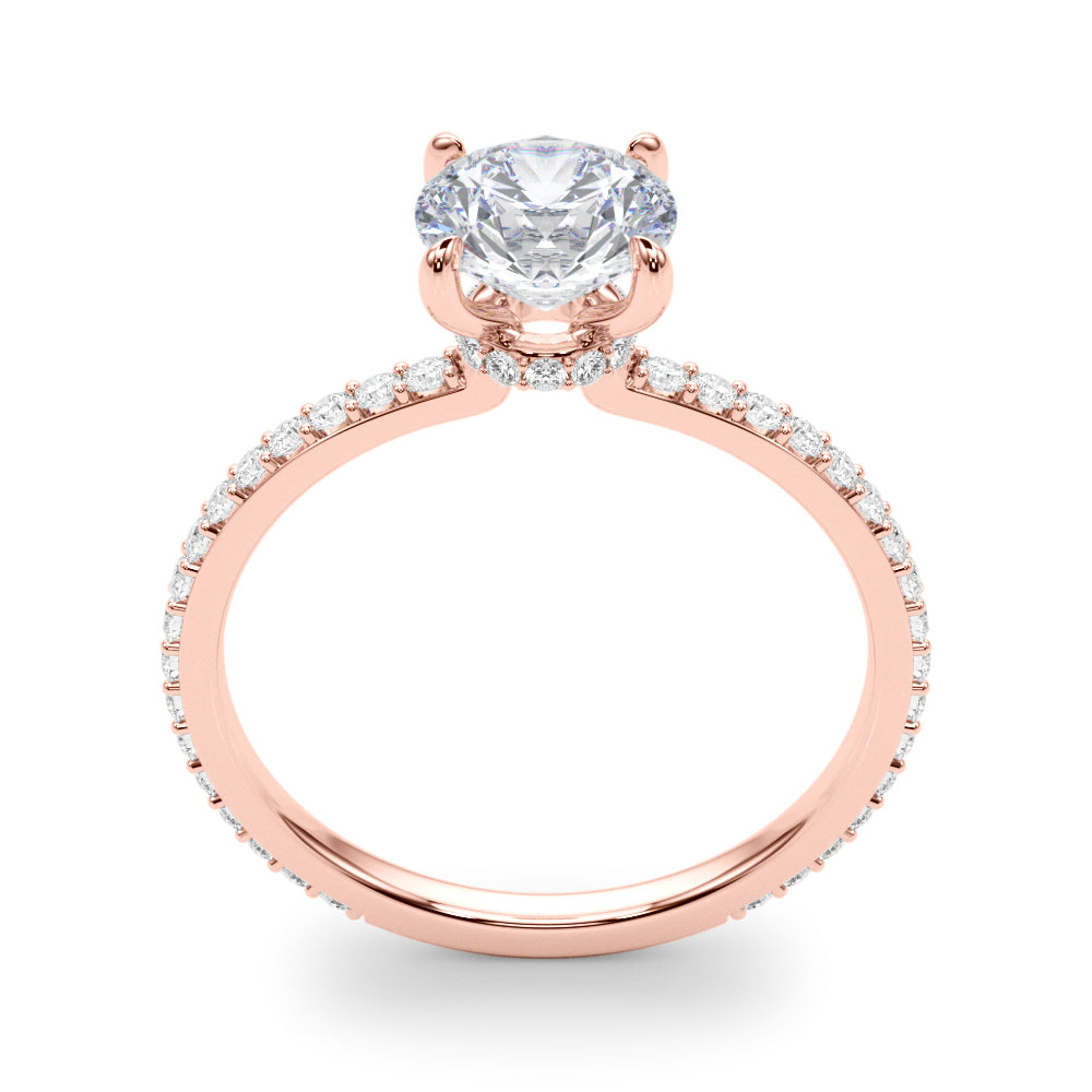 Lustrous Hidden Halo Engagement Ring Round Diamond Engagement Ring in 10K/14K gold and platinum with certified lab-grown or natural diamonds