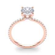 Lustrous Hidden Halo Engagement Ring Round Diamond Engagement Ring in 10K/14K gold and platinum with certified lab-grown or natural diamonds