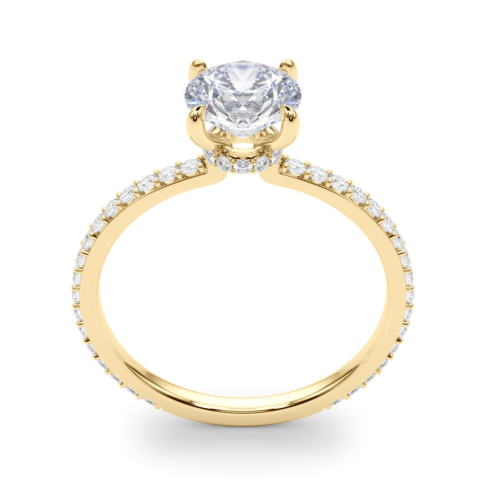 Lustrous Hidden Halo Engagement Ring Round Diamond Engagement Ring in 10K/14K gold and platinum with certified lab-grown or natural diamonds