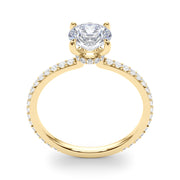 Lustrous Hidden Halo Engagement Ring Round Diamond Engagement Ring in 10K/14K gold and platinum with certified lab-grown or natural diamonds