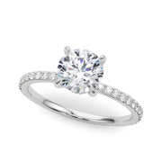 Lustrous Hidden Halo Engagement Ring Round Diamond Engagement Ring in 10K/14K gold and platinum with certified lab-grown or natural diamonds