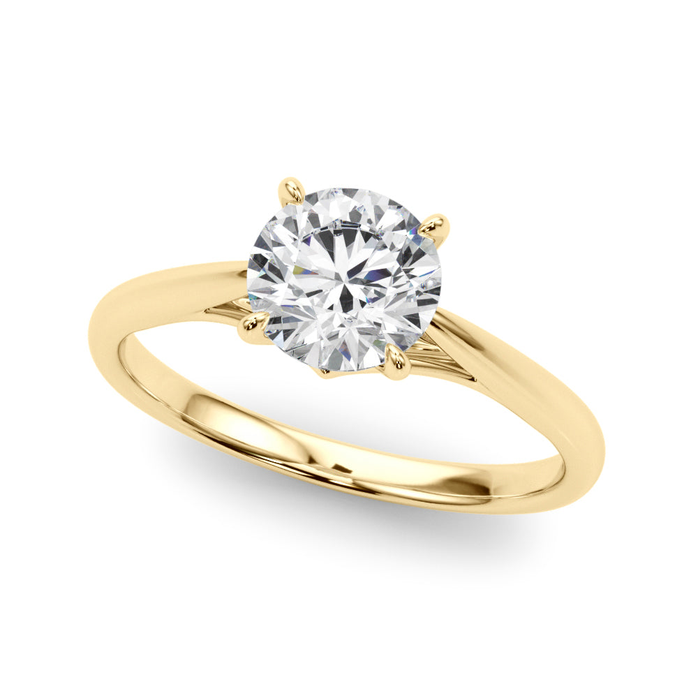 Radiant Solitaire Rounds Round Diamond Engagement Ring in 10K/14K gold and platinum with certified lab-grown or natural diamonds