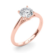 Radiant Solitaire Rounds Round Diamond Engagement Ring in 10K/14K gold and platinum with certified lab-grown or natural diamonds