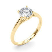 Radiant Solitaire Rounds Round Diamond Engagement Ring in 10K/14K gold and platinum with certified lab-grown or natural diamonds