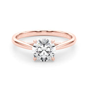 Radiant Solitaire Rounds Round Diamond Engagement Ring in 10K/14K gold and platinum with certified lab-grown or natural diamonds