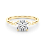 Radiant Solitaire Rounds Round Diamond Engagement Ring in 10K/14K gold and platinum with certified lab-grown or natural diamonds
