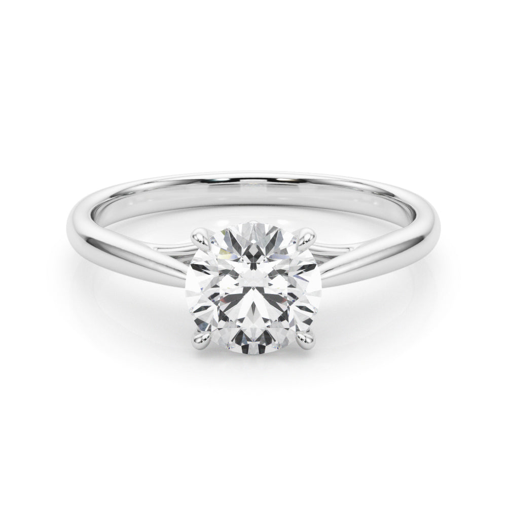 Radiant Solitaire Rounds Round Diamond Engagement Ring in 10K/14K gold and platinum with certified lab-grown or natural diamonds