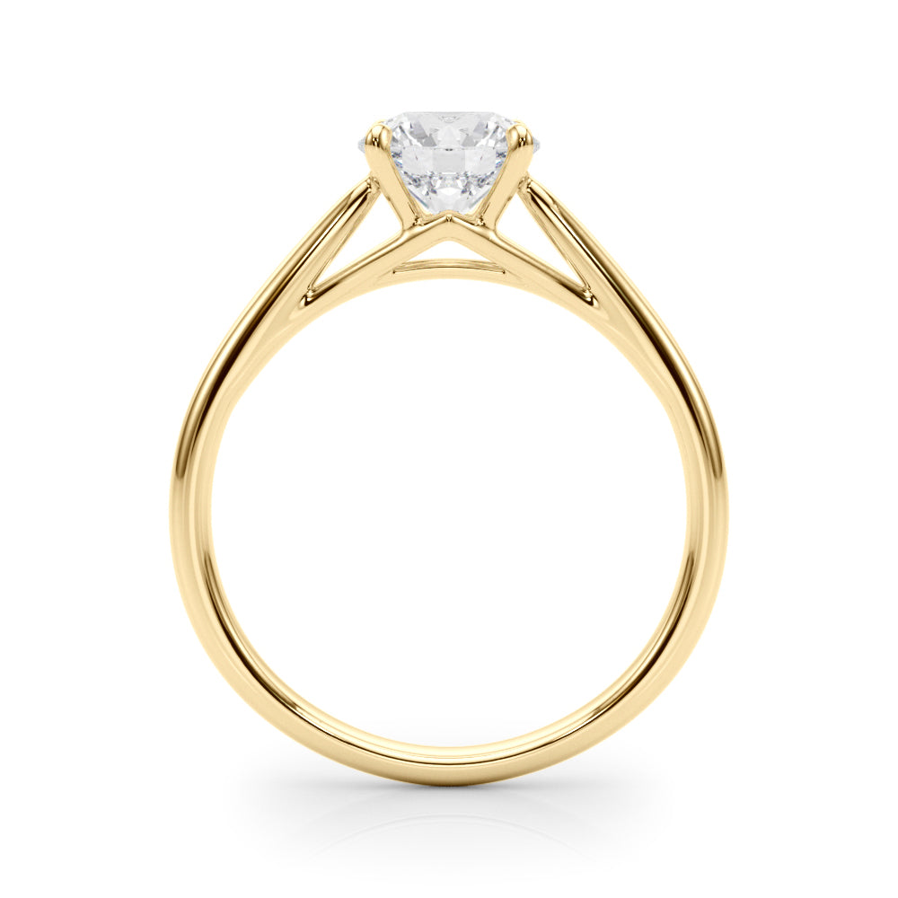 Radiant Solitaire Rounds Round Diamond Engagement Ring in 10K/14K gold and platinum with certified lab-grown or natural diamonds