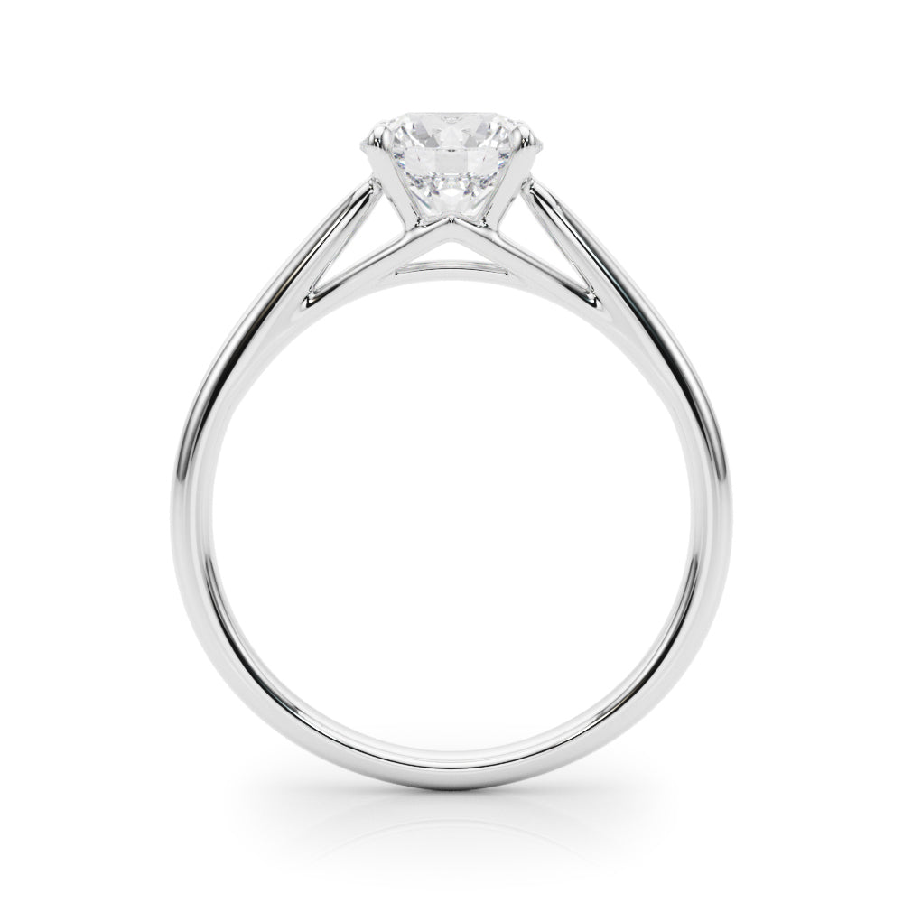 Radiant Solitaire Rounds Round Diamond Engagement Ring in 10K/14K gold and platinum with certified lab-grown or natural diamonds