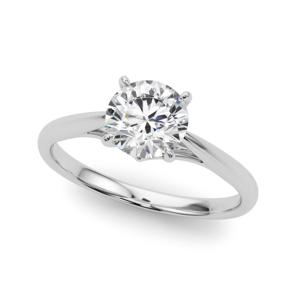 Radiant Solitaire Rounds Round Diamond Engagement Ring in 10K/14K gold and platinum with certified lab-grown or natural diamonds