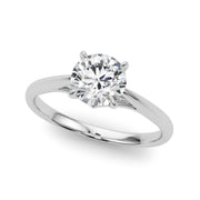 Radiant Solitaire Rounds Round Diamond Engagement Ring in 10K/14K gold and platinum with certified lab-grown or natural diamonds
