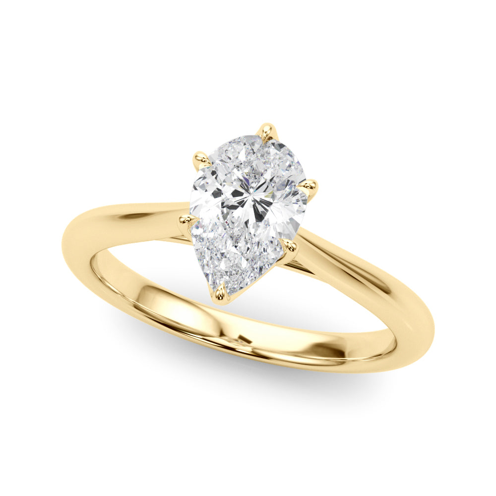 Romantic Solitaire 11.8x7.5 Shape Pear Diamond Engagement Ring in 10K/14K gold and platinum with certified lab-grown or natural diamonds