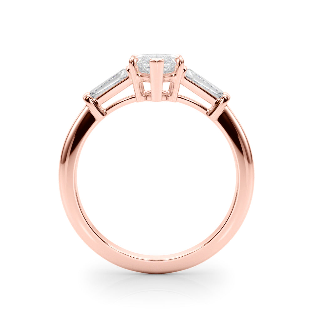 Three-Stone Marquise Diamond Engagement Ring in 10K/14K gold and platinum with certified lab-grown or natural diamonds