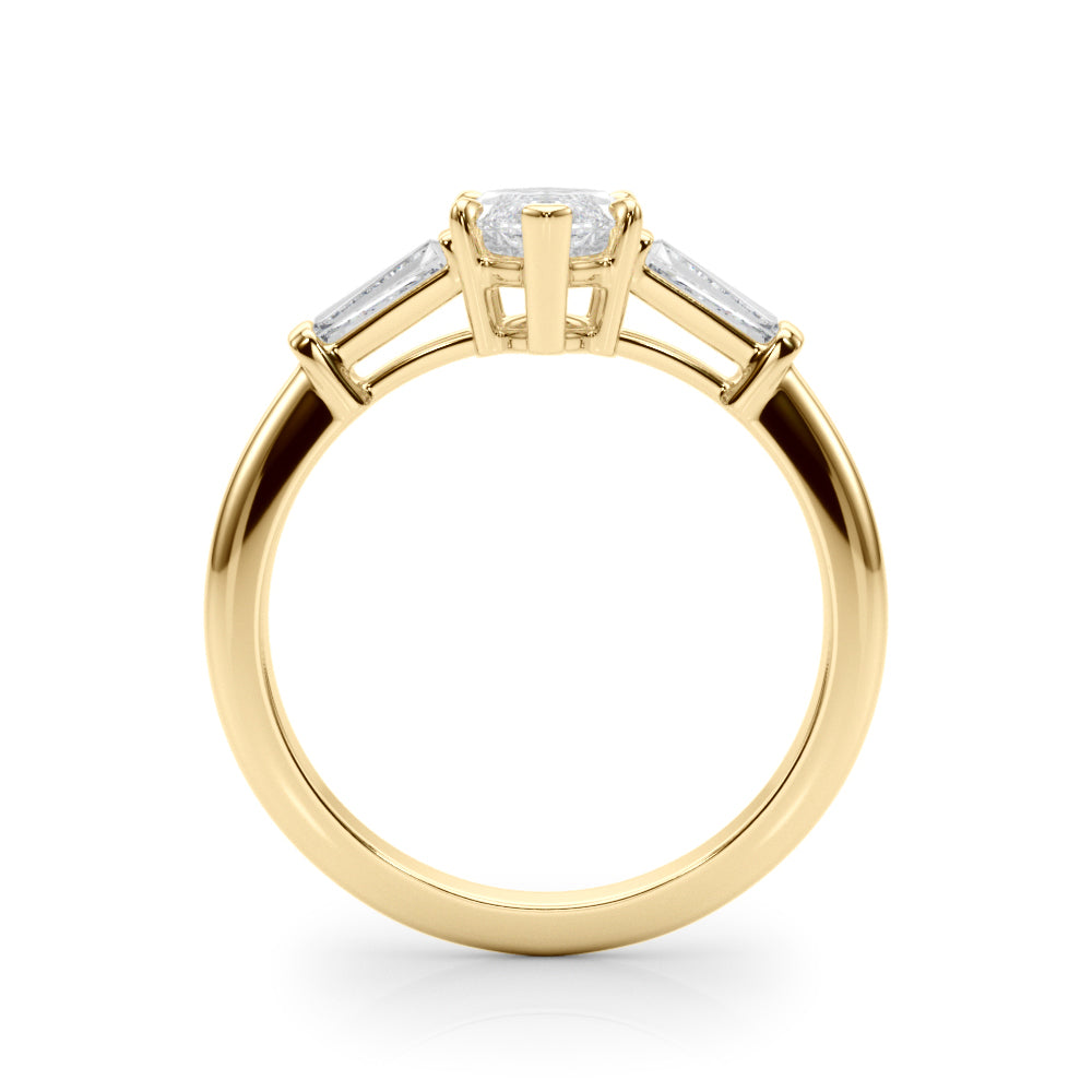 Three-Stone Marquise Diamond Engagement Ring in 10K/14K gold and platinum with certified lab-grown or natural diamonds