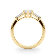 Three-Stone Marquise Diamond Engagement Ring in 10K/14K gold and platinum with certified lab-grown or natural diamonds