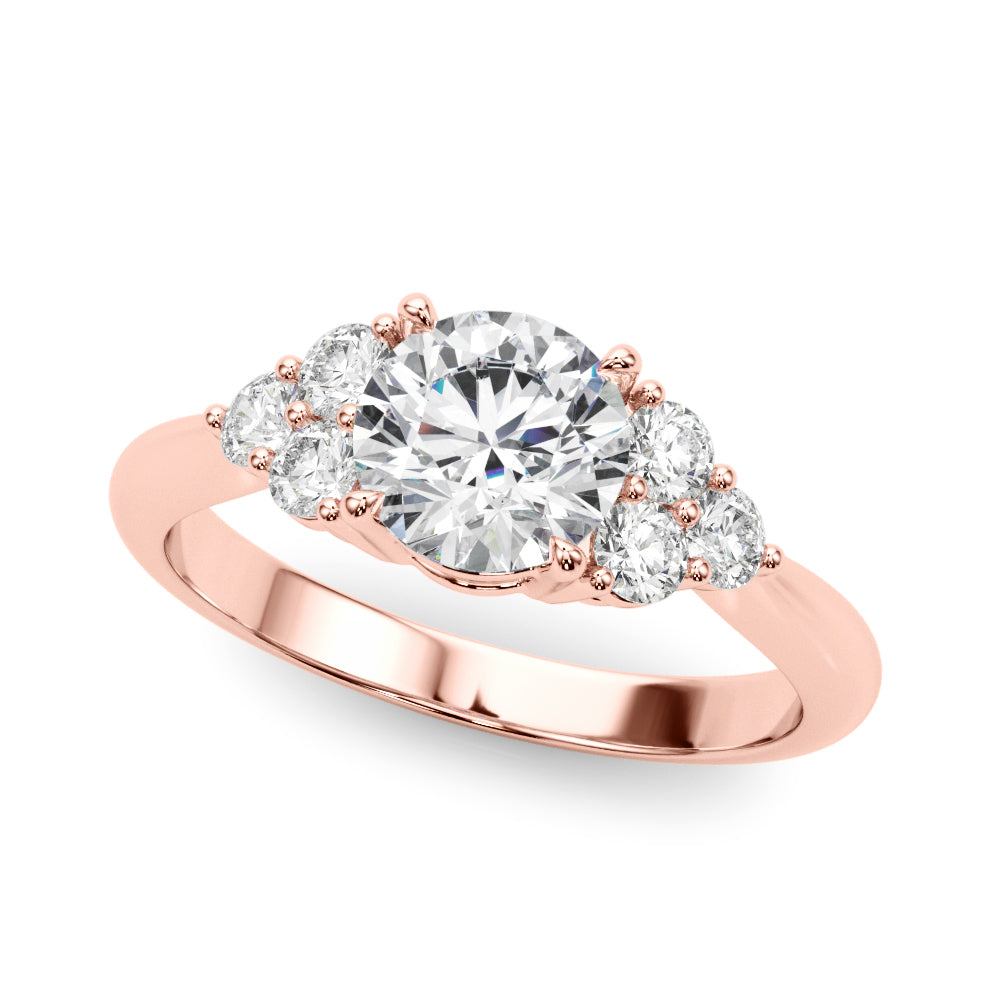 Celestial Diamond Eng Ring Round Diamond Engagement Ring in 10K/14K gold and platinum with certified lab-grown or natural diamonds
