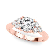 Celestial Diamond Eng Ring Round Diamond Engagement Ring in 10K/14K gold and platinum with certified lab-grown or natural diamonds