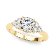 Celestial Diamond Eng Ring Round Diamond Engagement Ring in 10K/14K gold and platinum with certified lab-grown or natural diamonds