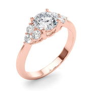 Celestial Diamond Eng Ring Round Diamond Engagement Ring in 10K/14K gold and platinum with certified lab-grown or natural diamonds