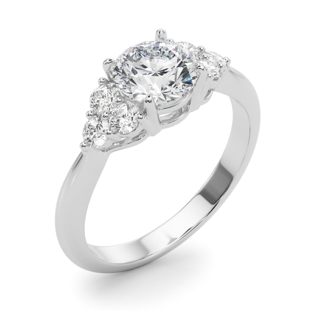 Celestial Diamond Eng Ring Round Diamond Engagement Ring in 10K/14K gold and platinum with certified lab-grown or natural diamonds