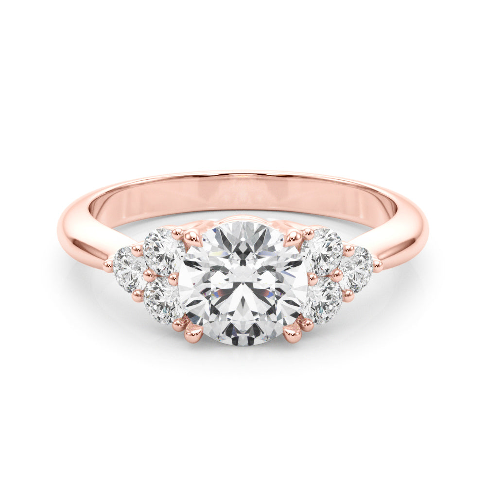 Celestial Diamond Eng Ring Round Diamond Engagement Ring in 10K/14K gold and platinum with certified lab-grown or natural diamonds