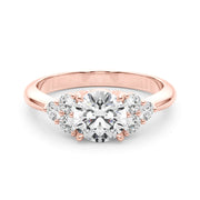 Celestial Diamond Eng Ring Round Diamond Engagement Ring in 10K/14K gold and platinum with certified lab-grown or natural diamonds
