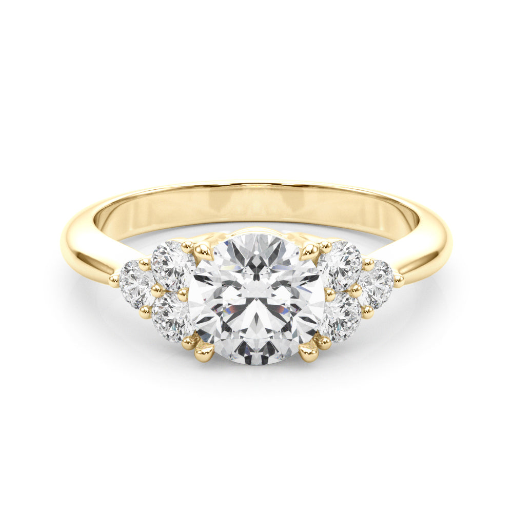 Celestial Diamond Eng Ring Round Diamond Engagement Ring in 10K/14K gold and platinum with certified lab-grown or natural diamonds