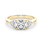 Celestial Diamond Eng Ring Round Diamond Engagement Ring in 10K/14K gold and platinum with certified lab-grown or natural diamonds