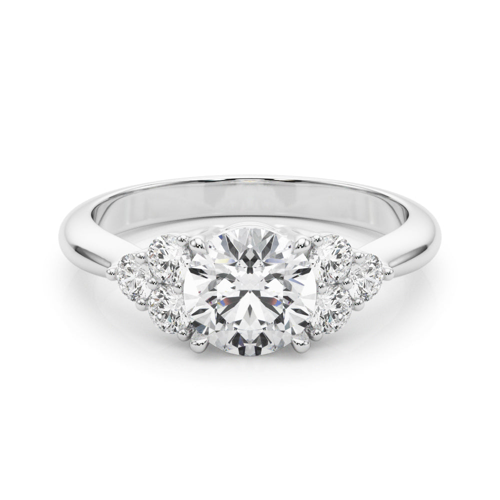 Celestial Diamond Eng Ring Round Diamond Engagement Ring in 10K/14K gold and platinum with certified lab-grown or natural diamonds
