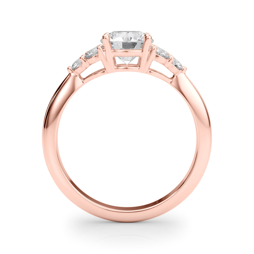 Celestial Diamond Eng Ring Round Diamond Engagement Ring in 10K/14K gold and platinum with certified lab-grown or natural diamonds