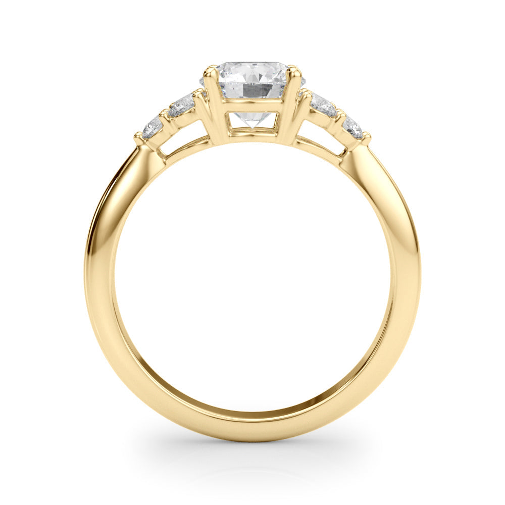 Celestial Diamond Eng Ring Round Diamond Engagement Ring in 10K/14K gold and platinum with certified lab-grown or natural diamonds