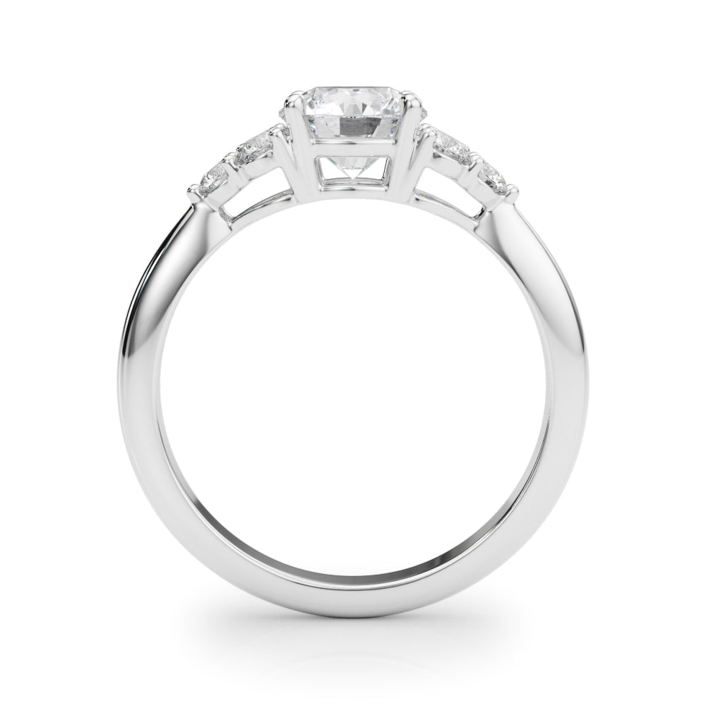 Celestial Diamond Eng Ring Round Diamond Engagement Ring in 10K/14K gold and platinum with certified lab-grown or natural diamonds