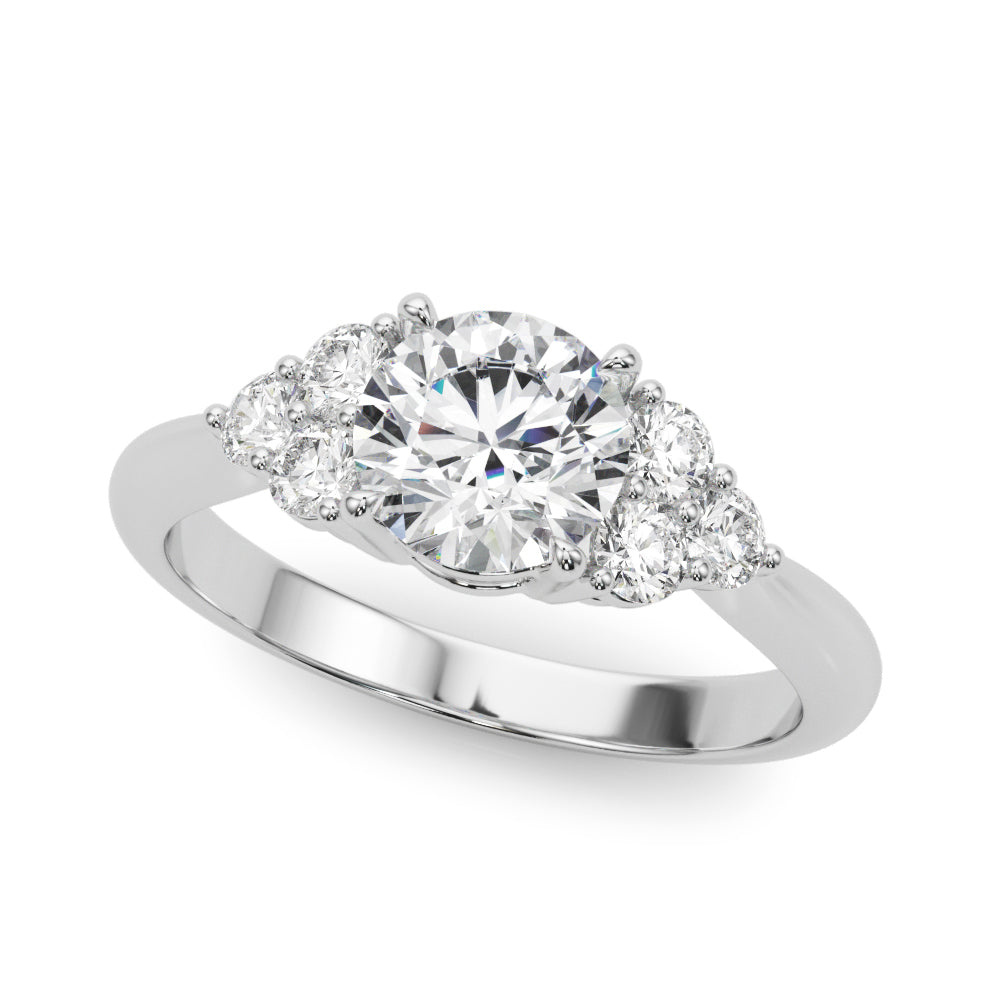 Celestial Diamond Eng Ring Round Diamond Engagement Ring in 10K/14K gold and platinum with certified lab-grown or natural diamonds