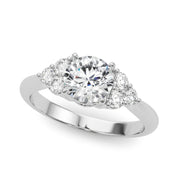 Celestial Diamond Eng Ring Round Diamond Engagement Ring in 10K/14K gold and platinum with certified lab-grown or natural diamonds