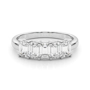 5-Stone Emerald Cut Half Eternity Ring in Gold & Platinum
