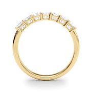 7-Stone Emerald Cut Half Eternity Ring in Gold & Platinum