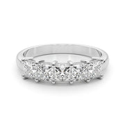 5-Stone Princess Cut Half Eternity Ring in Gold & Platinum