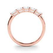 5-Stone Princess Cut Half Eternity Ring in Gold & Platinum