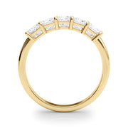 5-Stone Princess Cut Half Eternity Ring in Gold & Platinum