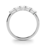 5-Stone Princess Cut Half Eternity Ring in Gold & Platinum