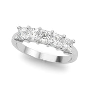 5-Stone Princess Cut Half Eternity Ring in Gold & Platinum